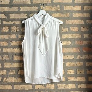 J. Crew Tie Neck Tank in White Size L